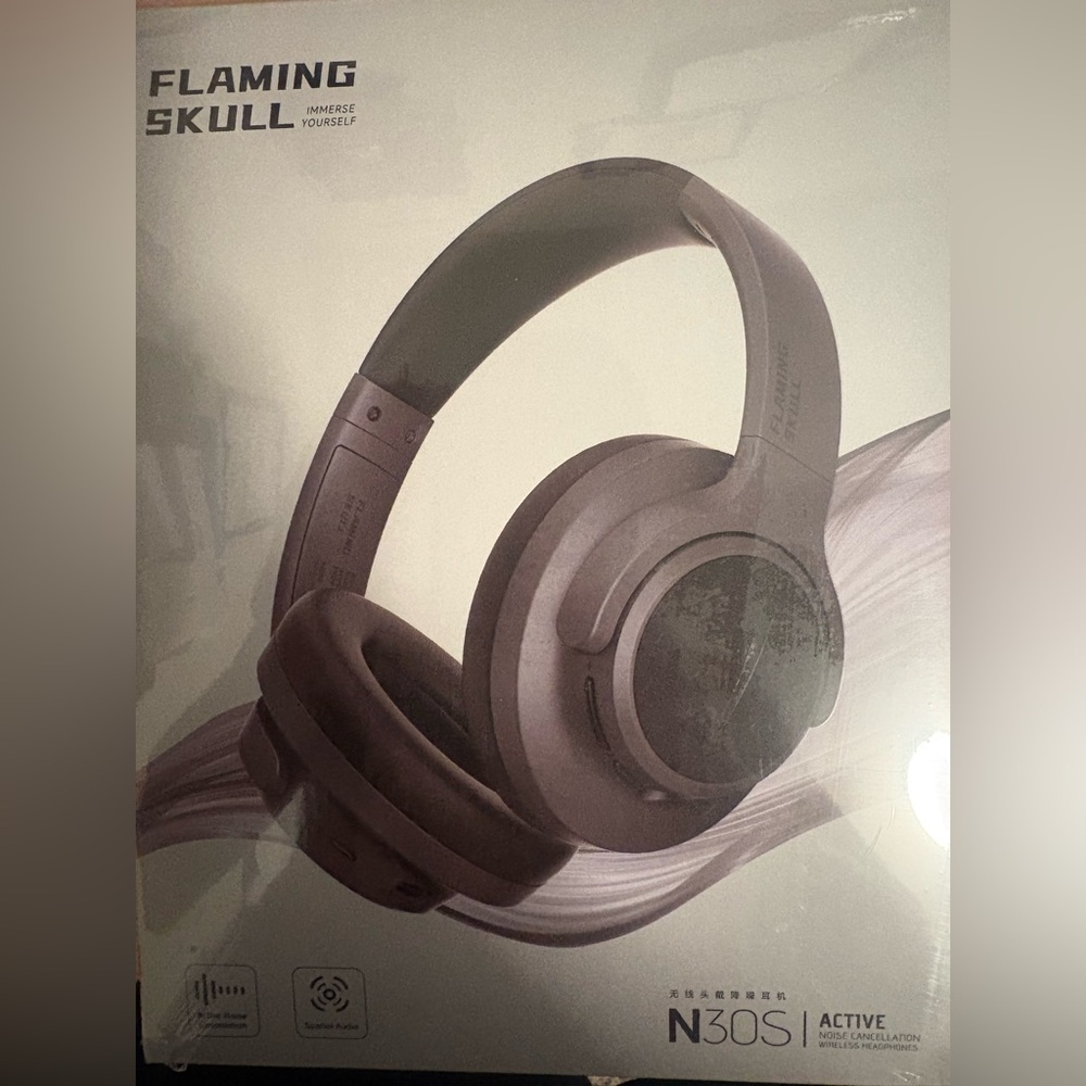 Flaming Skull N30S Active Noise Cancellation Wireless Headphones